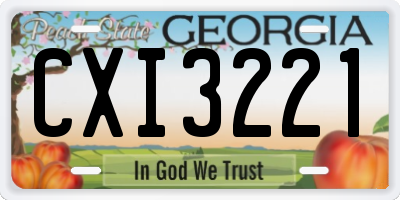 GA license plate CXI3221