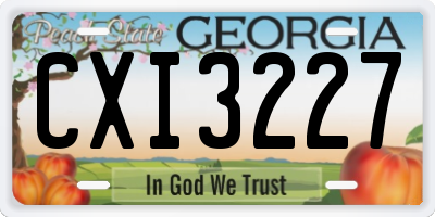GA license plate CXI3227