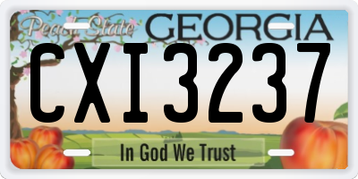 GA license plate CXI3237