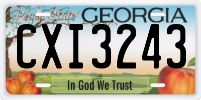 GA license plate CXI3243