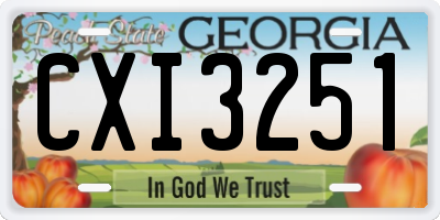 GA license plate CXI3251