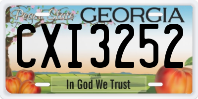 GA license plate CXI3252