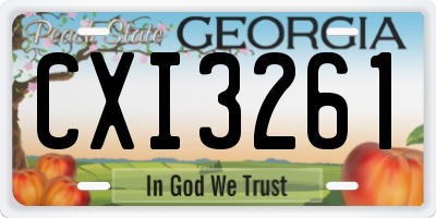 GA license plate CXI3261