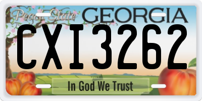 GA license plate CXI3262