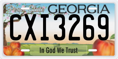 GA license plate CXI3269
