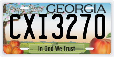 GA license plate CXI3270