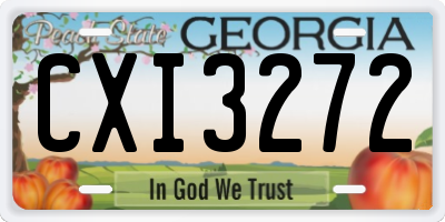 GA license plate CXI3272