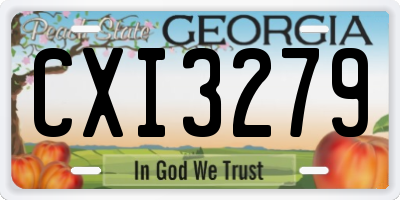 GA license plate CXI3279