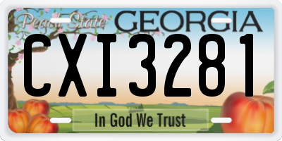 GA license plate CXI3281