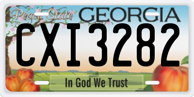 GA license plate CXI3282