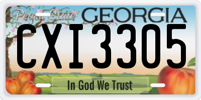 GA license plate CXI3305
