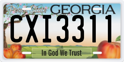GA license plate CXI3311