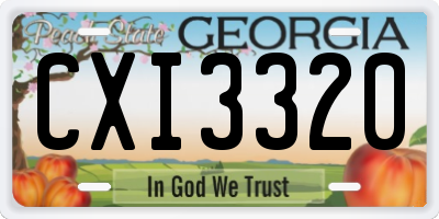 GA license plate CXI3320