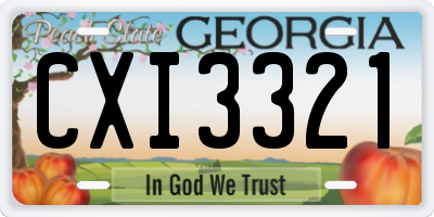 GA license plate CXI3321