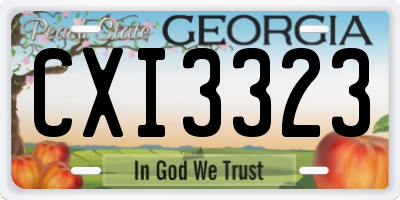 GA license plate CXI3323