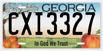 GA license plate CXI3327