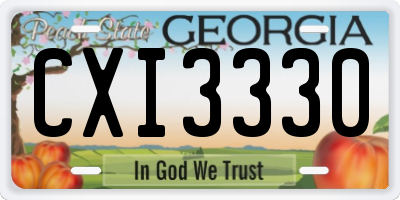 GA license plate CXI3330