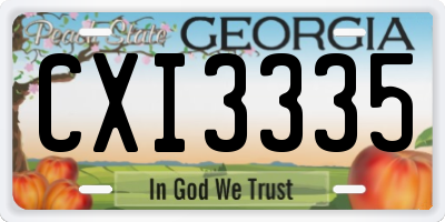 GA license plate CXI3335