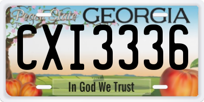 GA license plate CXI3336