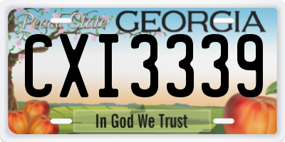 GA license plate CXI3339
