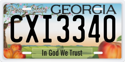 GA license plate CXI3340