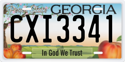 GA license plate CXI3341
