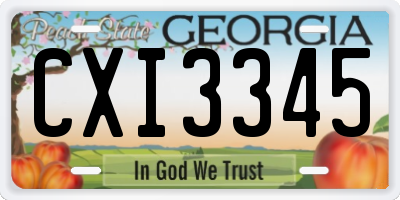 GA license plate CXI3345