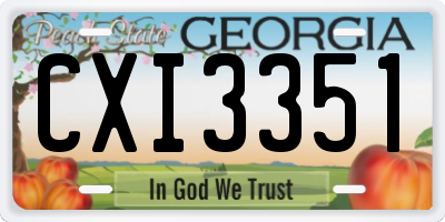 GA license plate CXI3351
