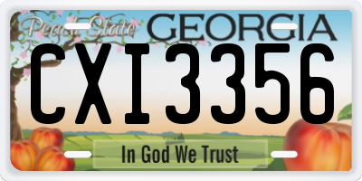 GA license plate CXI3356