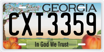 GA license plate CXI3359