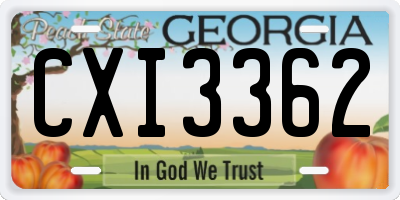 GA license plate CXI3362