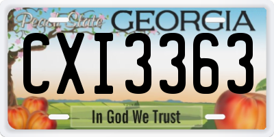 GA license plate CXI3363