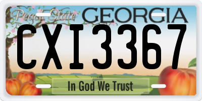 GA license plate CXI3367