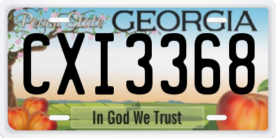 GA license plate CXI3368