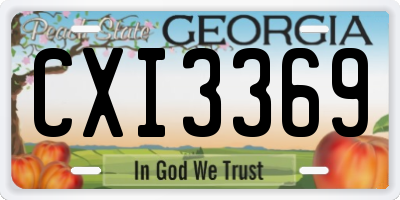 GA license plate CXI3369