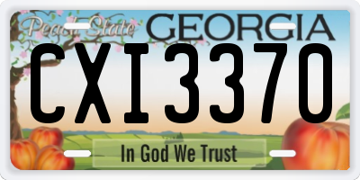 GA license plate CXI3370