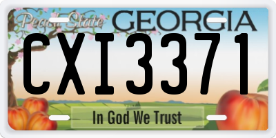 GA license plate CXI3371