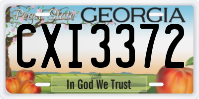 GA license plate CXI3372