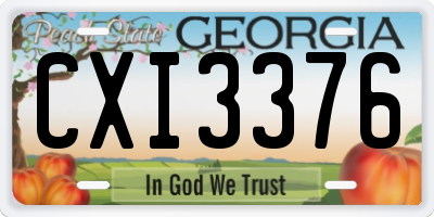 GA license plate CXI3376