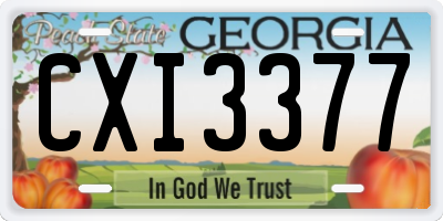GA license plate CXI3377
