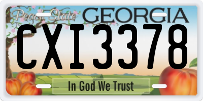 GA license plate CXI3378