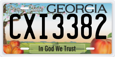 GA license plate CXI3382