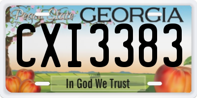 GA license plate CXI3383
