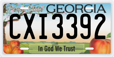 GA license plate CXI3392