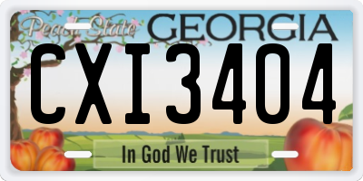 GA license plate CXI3404