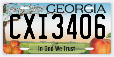 GA license plate CXI3406