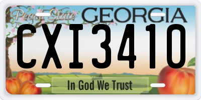 GA license plate CXI3410