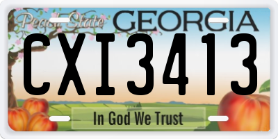 GA license plate CXI3413