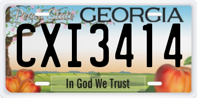 GA license plate CXI3414