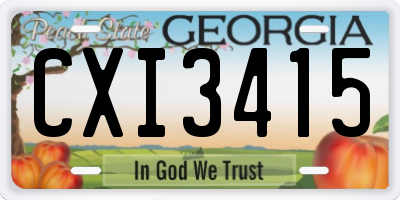 GA license plate CXI3415
